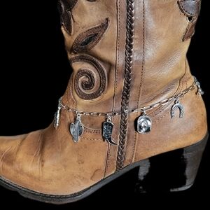 Western Cowboy Boot Chain Boot Jewelry Silver Chain Southwestern Boot Chain